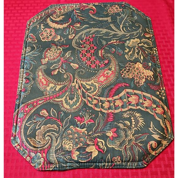 Vintage Placemat Jacquard Floral Baroque Ralph Lauren Christmas - Picture 5 of 5